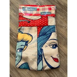 Retro Reimagined Disney Princess Christmas Tree Skirt 48" Wide Disney 100 Years